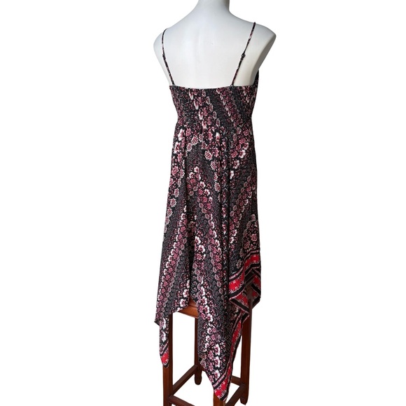 Express Summer Floral Bouquet Handkerchief Hem Boho Dress, Sz M - Picture 5 of 14